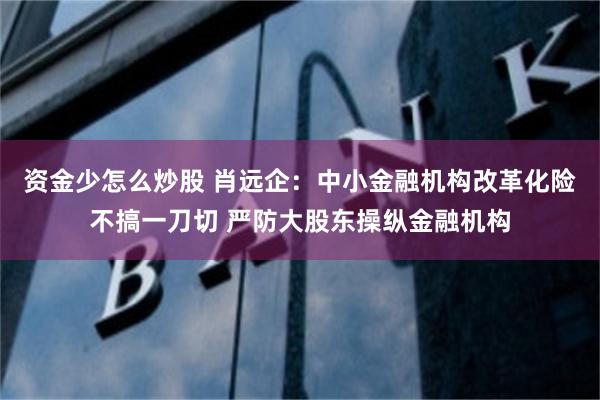 资金少怎么炒股 肖远企：中小金融机构改革化险不搞一刀切 严防大股东操纵金融机构