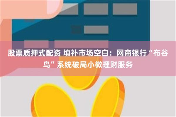 股票质押式配资 填补市场空白：网商银行“布谷鸟”系统破局小微理财服务