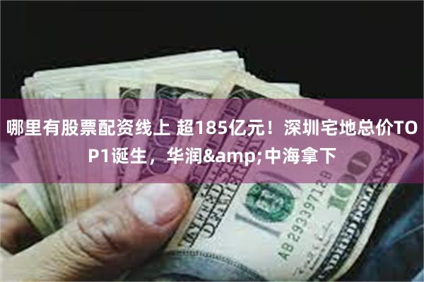 哪里有股票配资线上 超185亿元！深圳宅地总价TOP1诞生，华润&中海拿下