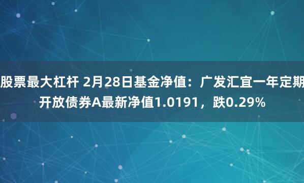 股票最大杠杆 2月28日基金净值：广发汇宜一年定期开放债券A最新净值1.0191，跌0.29%